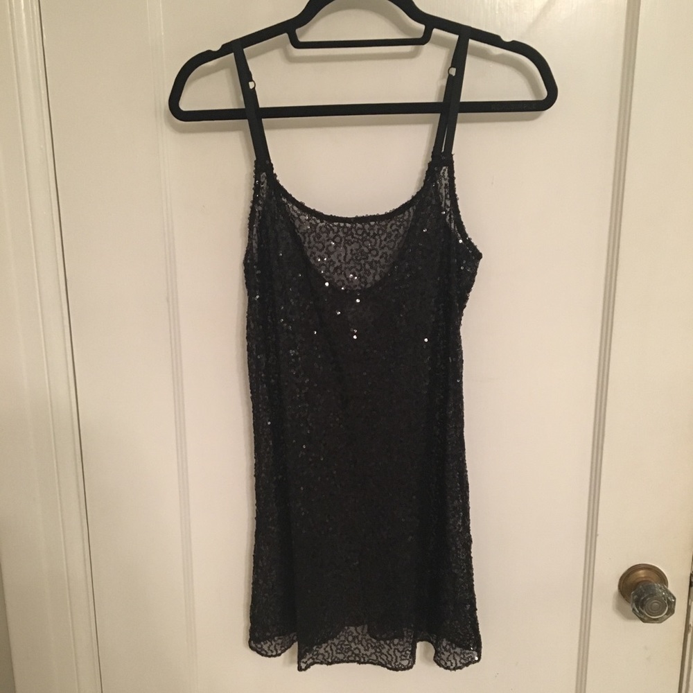 Intimately Free People Black Sequin Slip Size S